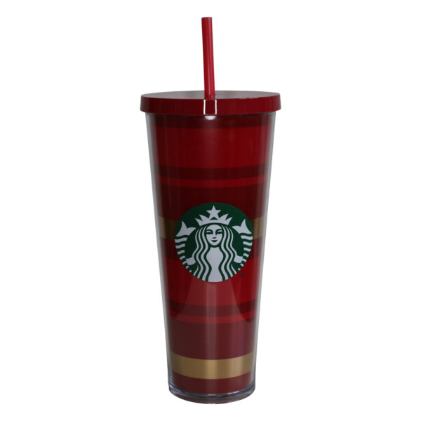 Starbucks Cold Cup Red Stripe Chrismas Edition wiederverwendbarer Kaltgetränke Becher