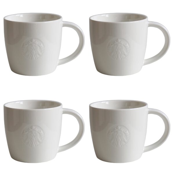 Starbucks Mug Tall 12oz 4er Set weiss Fore Here Collectors
