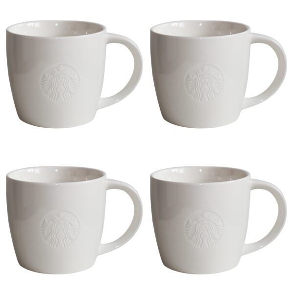 Starbucks Mug Venti 20oz 4er Set Fore Here Series White Collectors