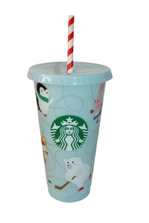 Starbucks Eis Skating Edition Kaltgetränke Becher 24oz/710ml wiederverwendbar