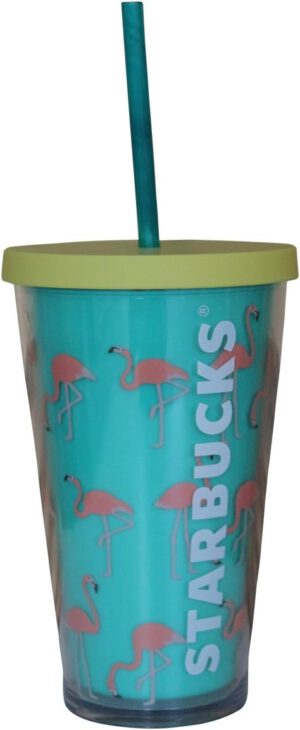 Starbucks® Holiday Flamingo Rosa Kaltgetränkebecher 16oz/473ml wiederverwendbar